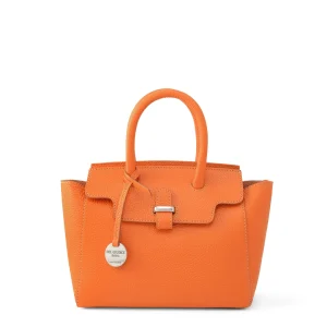 Italian leather handbag, orange