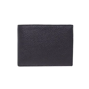 men’s leather bifold wallet in black - closed view