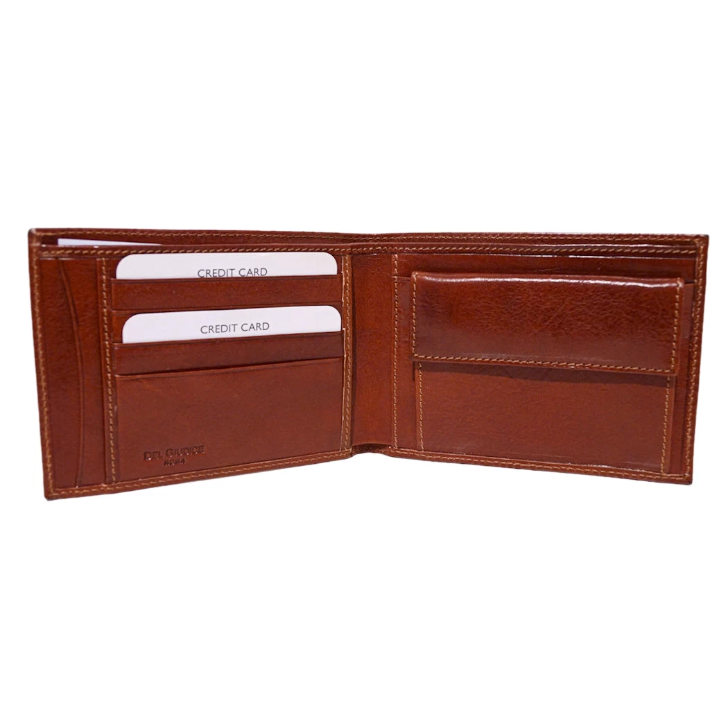 leather men’s wallet with coin compartment - interior view