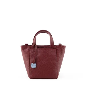 Italian leather crossbody bag for women, bordeaux
