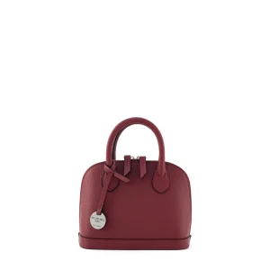 Mini italian leather handbag, bordeaux