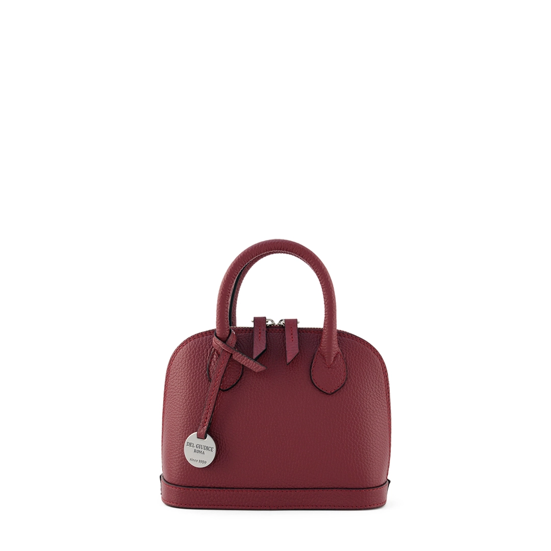 Mini italian leather handbag, bordeaux