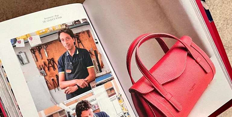 Craft shopping guide featuring Del Giudice Roma leather workshop and artisan craftsmanship in Rome